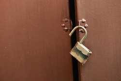 View of padlock in detail