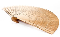 A hand fan made of wood