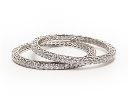Pair of Diamond bracelet (bangles) with many (diamond)