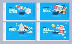 Website designs collection. Vector illustration template for website and mobile website design and development. Creative concept, easy to edit and customize.