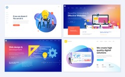 Set of creative website template designs. Vector illustration concepts of web page design for website and mobile website development. Easy to edit and customize.