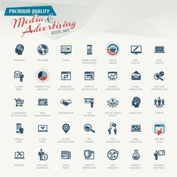 Media and advertising icon set