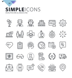 Modern thin line medical icons. Premium quality outline symbol collection for web design, mobile app, graphic design. Mono linear pictograms, infographics and web elements pack.