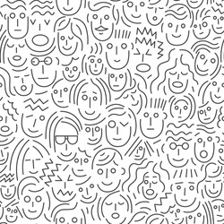 faces of people - seamless background