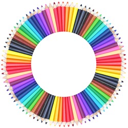 Circle color chart made of color pencils