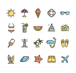 Outlined Summer Travel Icons - Free Stock Photo by Sara on Stockvault.net