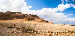 Panorama of the hills at qumran - Israel