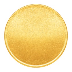 Blank template for gold coin or medal with metal texture