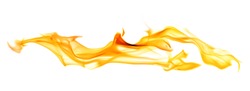 yellow flame isolated on white background