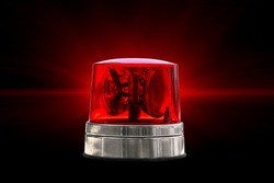 Red Color Emergency Light Warning Vehicular Police Alarm Siren Buzzer Isolated with Clipping path.