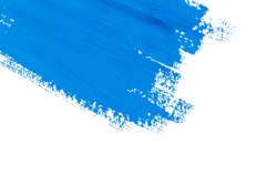 stroke blue paint brush color water watercolor isolated on white background