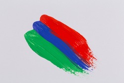 Acrylic paint colorful brush strokes. Rainbow brush strokes collection