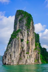 Mountain island in Halong Bay, Vietnam, Southeast Asia