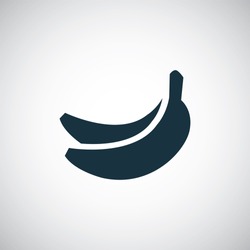 banana icon, isolated, black on the white background. Vector