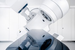 Cancer therapy, advanced medical linear accelerator in the therapeutic oncology to treat patients with cancer