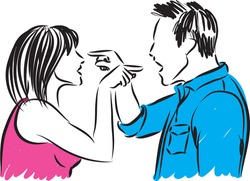couple man and woman arguing illustration