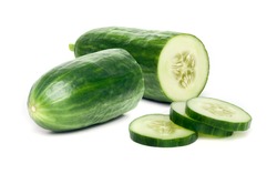 cucumber isolated on white background, clipping path, full depth of field
