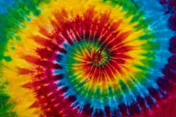 Fashionable Colorful Red, Blue, Yellow Green, Orange, Purple Retro Abstract Psychedelic Tie Dye Swirl Design