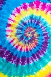 Fashionable Pastel Blue, Yellow Red, Green, Purple Retro Abstract Psychedelic Tie Dye Swirl Design.