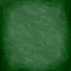 Chalkboard blackboard. Green chalk board texture empty blank with chalk traces.