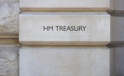 HMRC (Her Majesty Treasury) sign in London, UK