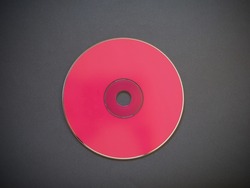 pink CD compact disc for music and data recording