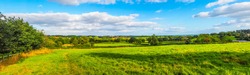 High dynamic range HDR English countryside landscape in Tanworth in Arden Warwickshire England UK - High resolution wide panorama