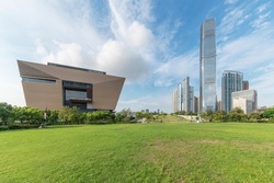 Scenery of West Kowloon Cultural District of Hong Kong city