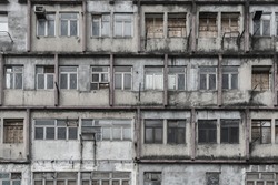 Abandoned residential building in Hong Kong city