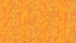Orange honeycomb background for presentation. HD 16x9 vector seamless pattern.