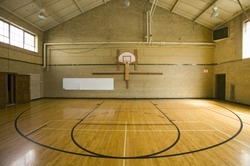 High school basketball court and 
