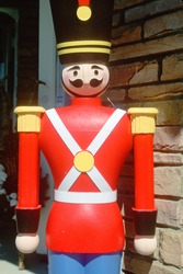 A life-sized toy wooden soldier