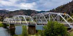 MAY 23 2019, USA - Retracing the Lewis and Clark Expedition - May 14, 1804 - September 23, 18062019, MONTANA, USA - Hardy Bridge crosses the Missouri River