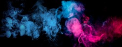 blue and red smoke on black background