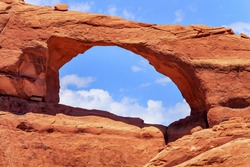 Red Brown Skyline Arch Rock Canyon Arches National Park Moab Utah USA Southwest.