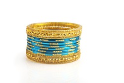 Indian traditional colorful glass bangles with unique design