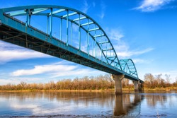 Missouri river bridge at Leavenworth Kansas
