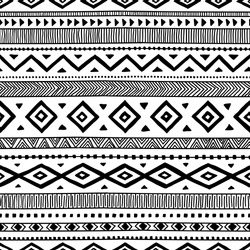 Seamless ethnic pattern. Handmade. Horizontal stripes. Black and white print for your textiles. Vector illustration.