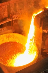 molten hot steel