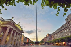 Dublin, Ireland center symbol - spire and  General Post Office