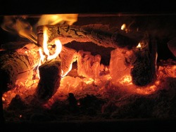 Flaming Burning Wood