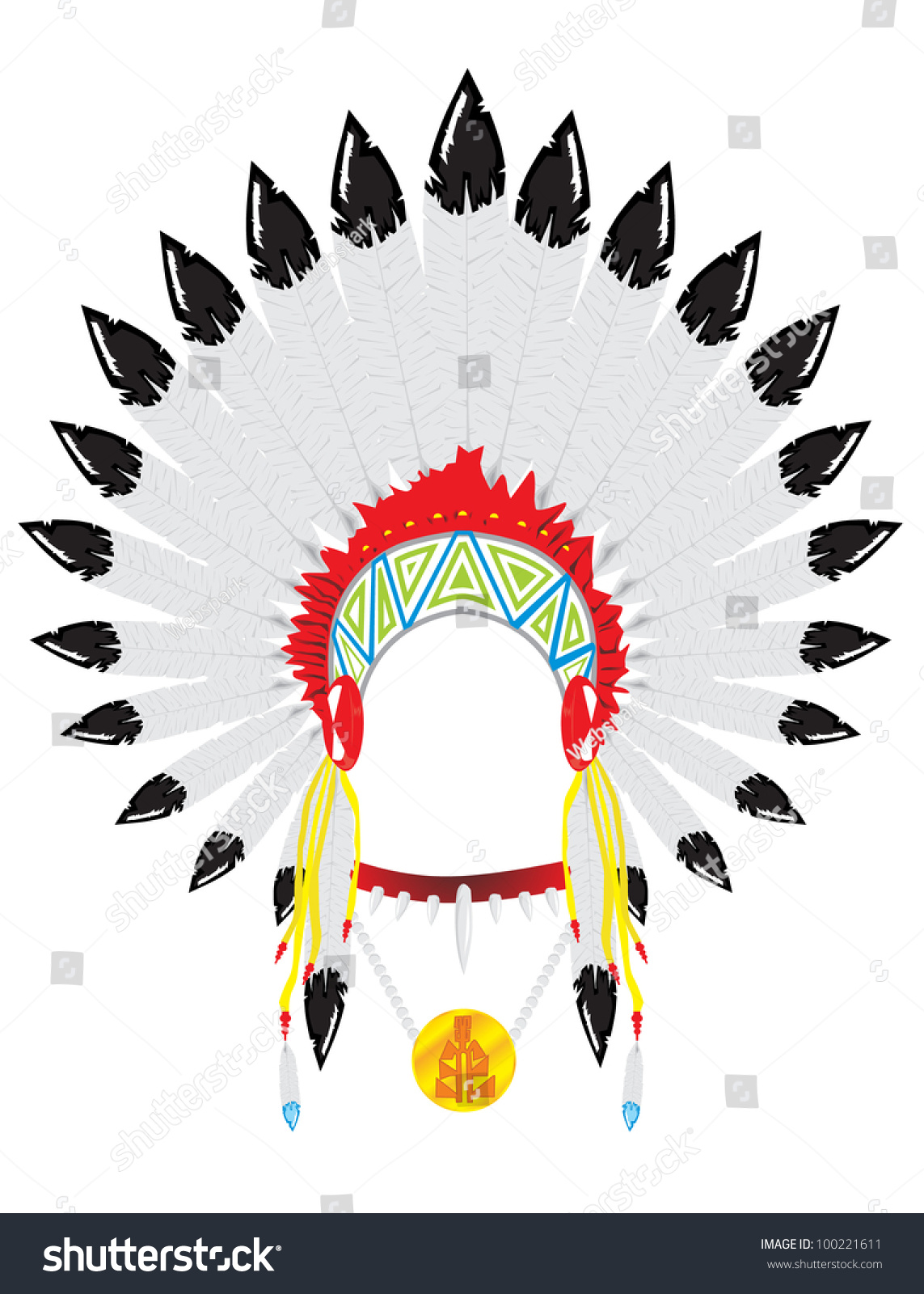 Indian Headdress Stock Vector (Royalty Free) 100221611 | Shutterstock