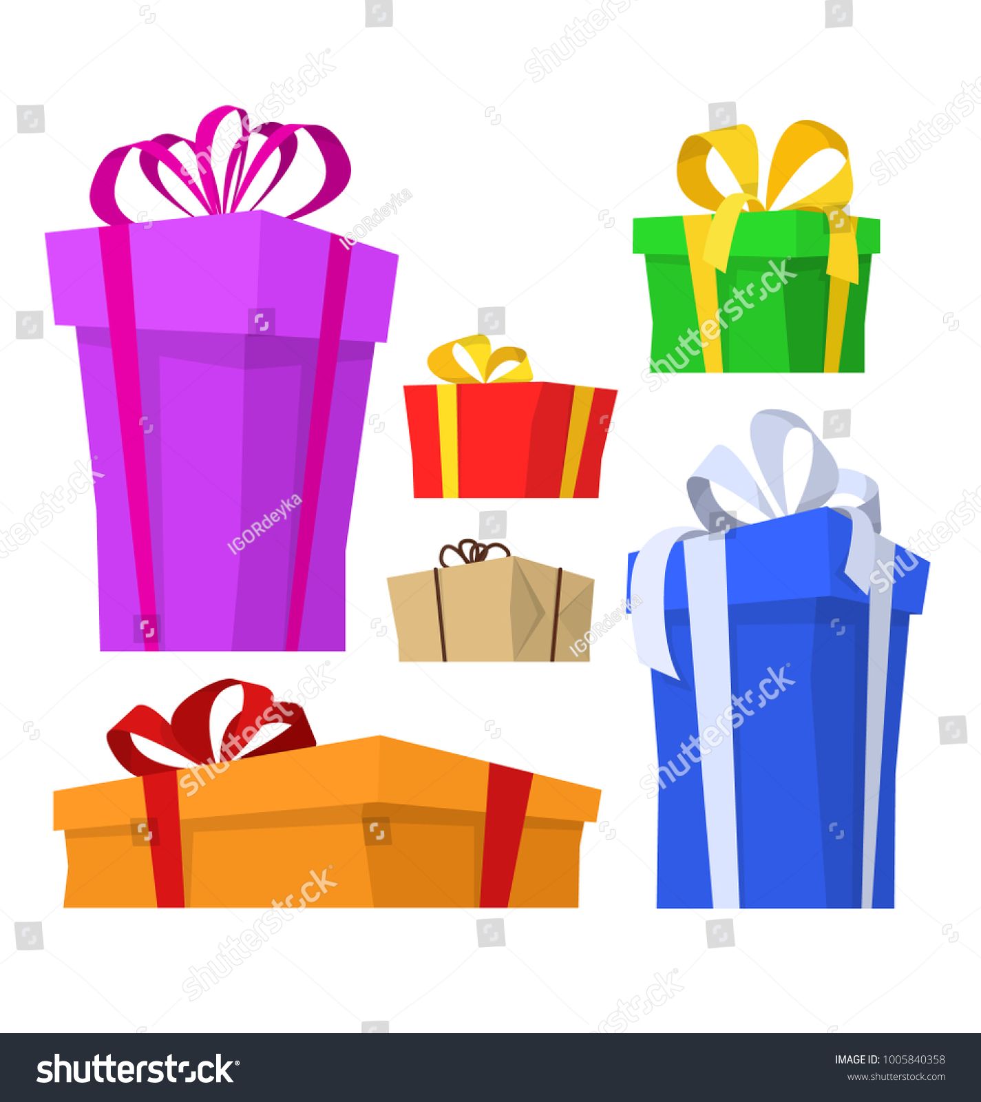 Gift Boxes Vector Cartoon Flat Design Stock Vector (Royalty Free ...