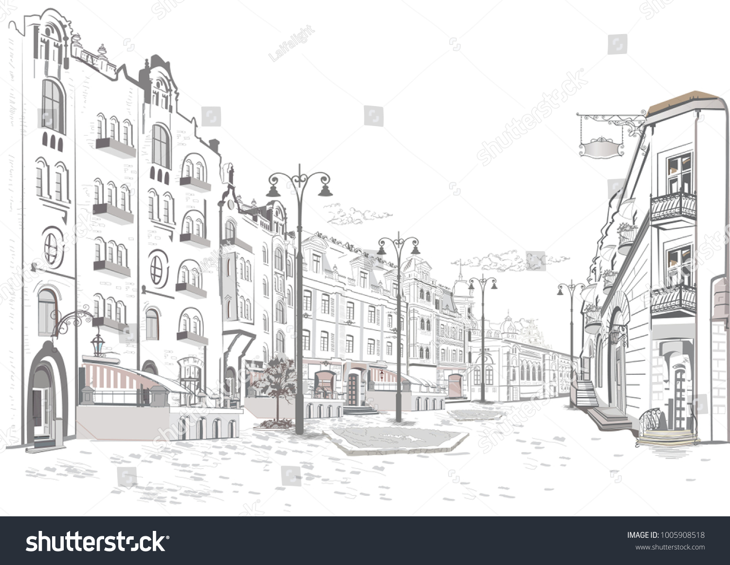 Old Street drawn vector