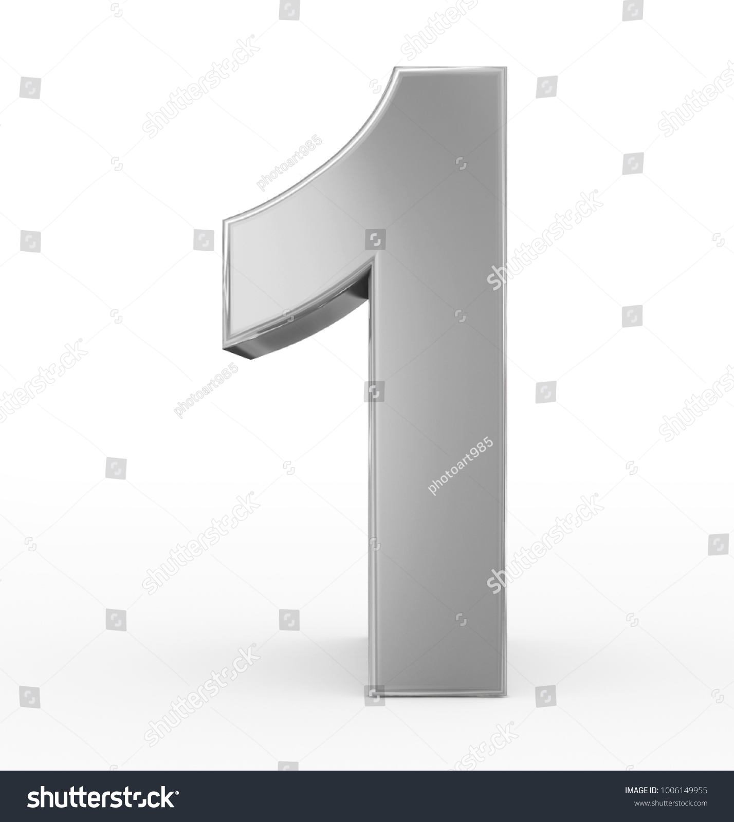 Number 1 3d Silver Isolated On Stock Illustration 1006149955 | Shutterstock