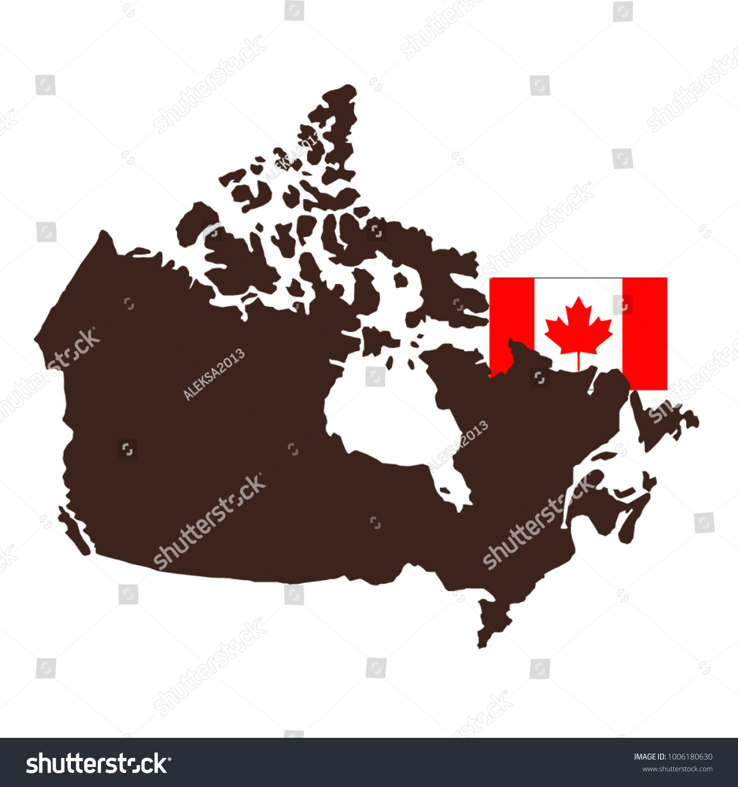 Vector Illustration Canada Map Flag Stock Vector (Royalty Free