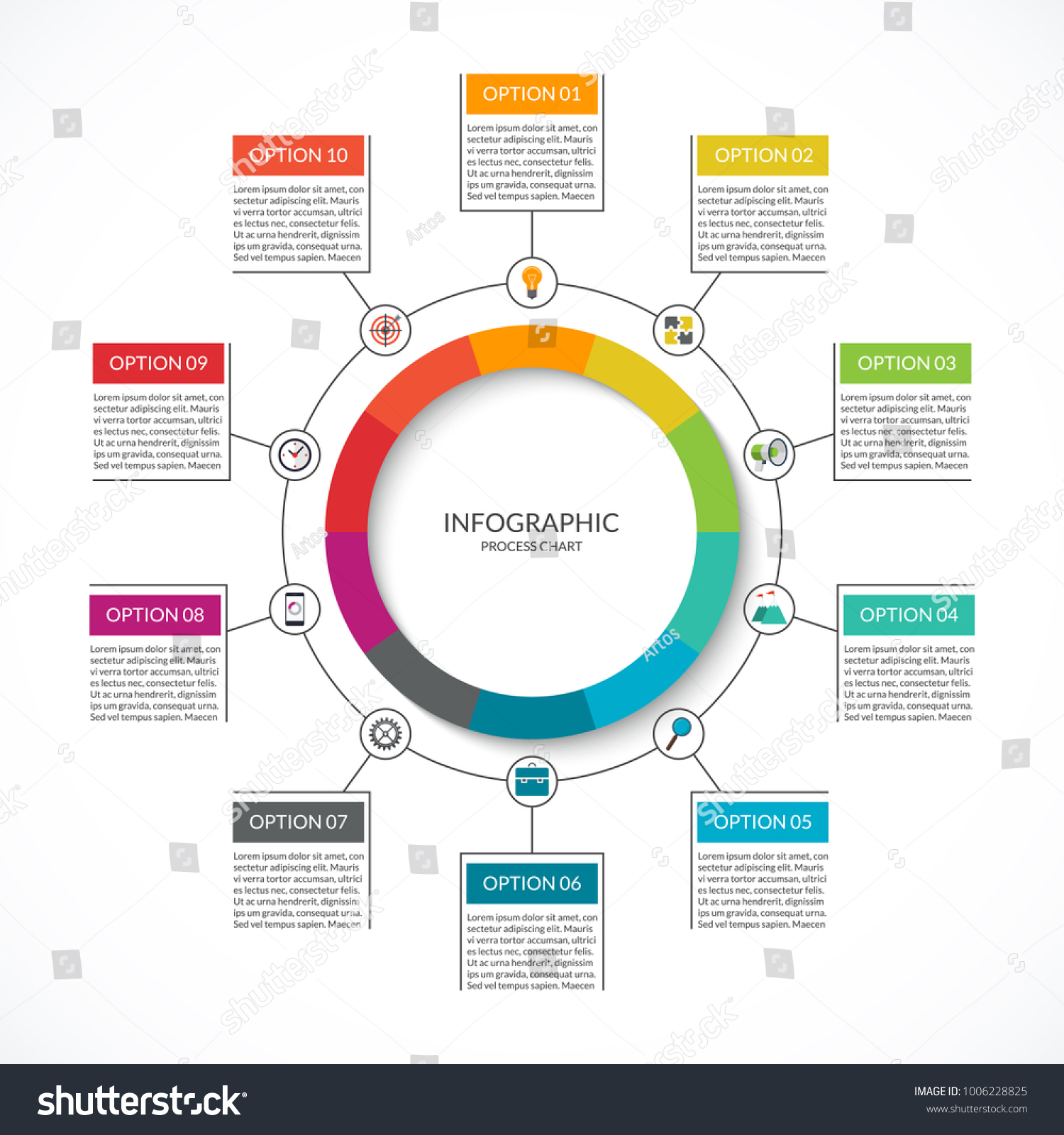 Vektor Stok Infographic Cycle Diagram Process Chart 10 Tanpa Royalti 1006228825 Shutterstock 4761