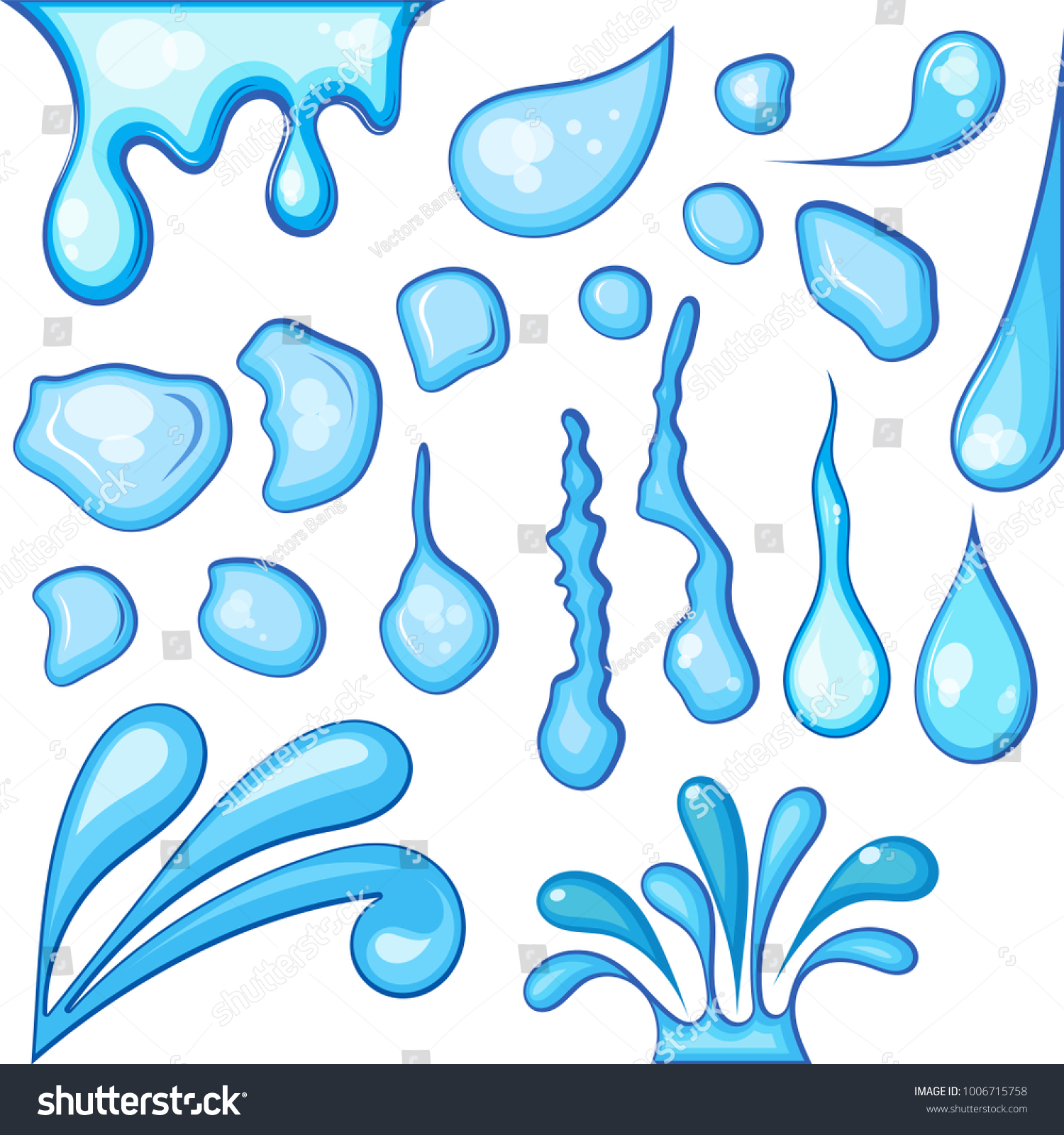 Water Drop Splash Vector Eyewaters Droplets Stock Vector (Royalty Free ...