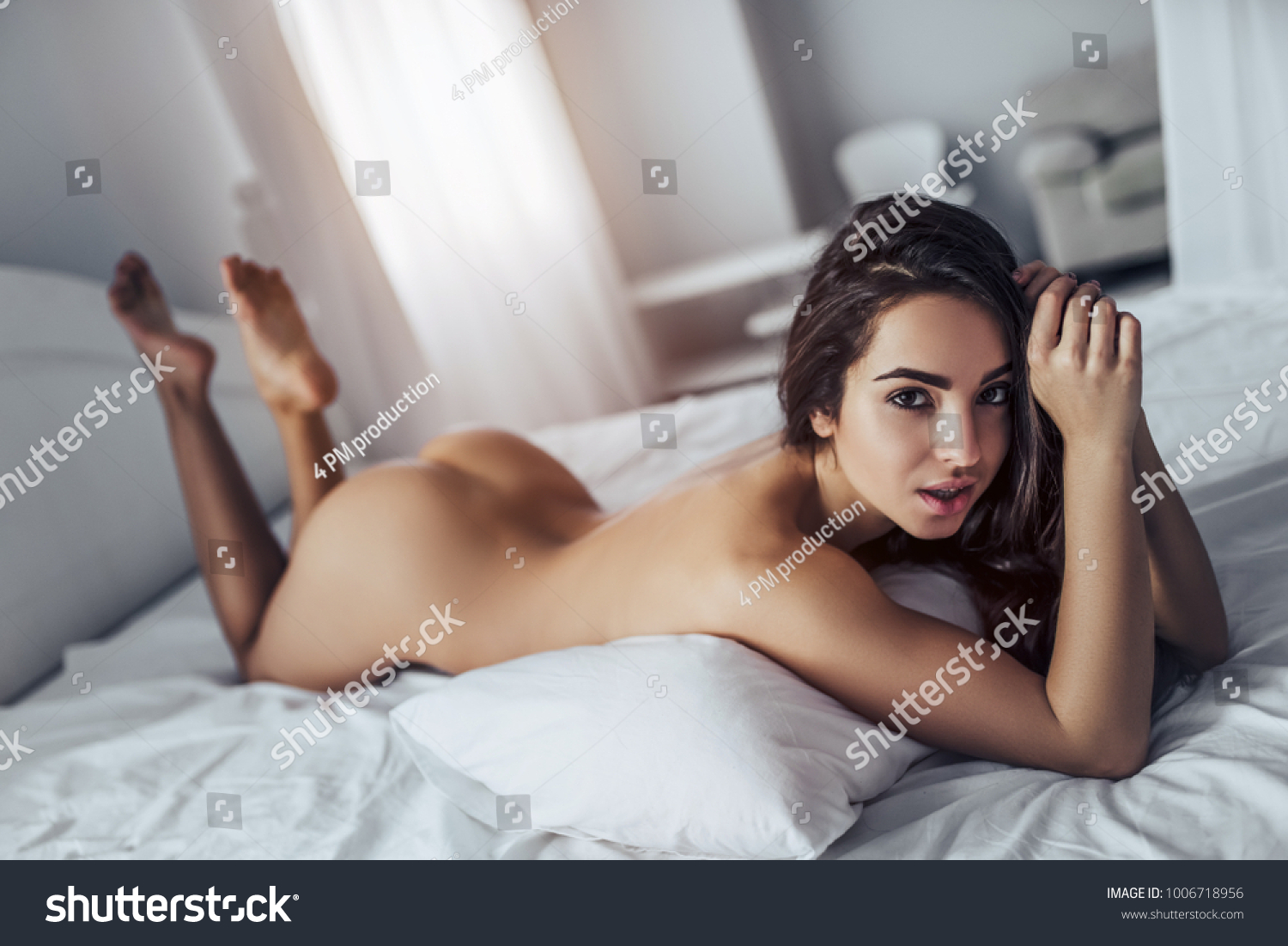 Sexy Young Naked Woman Lying White Stock Photo 1006718956 Shutterstock