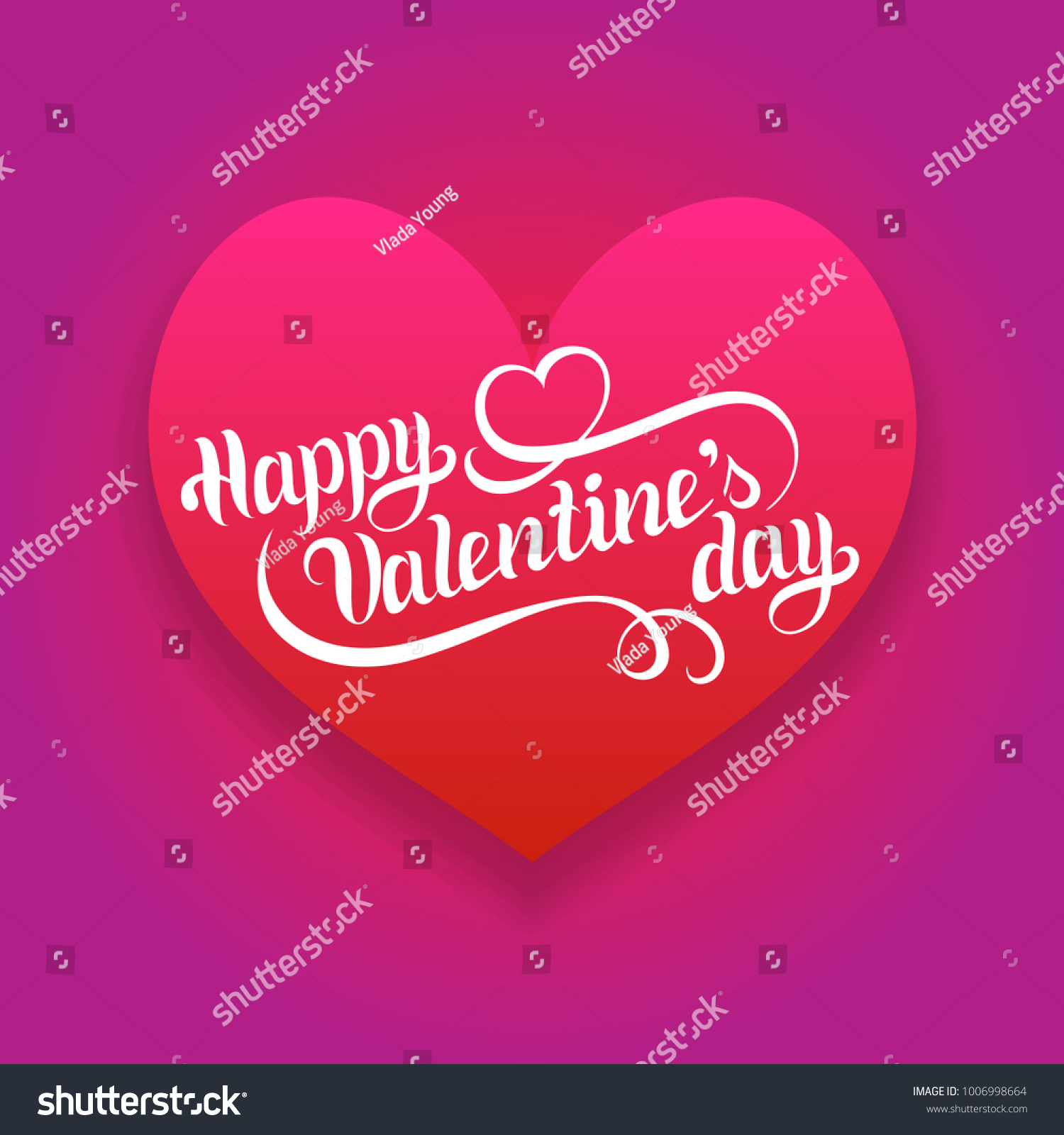 Happy Valentines Day Handwritten Lettering Vector Stock Vector (Royalty ...